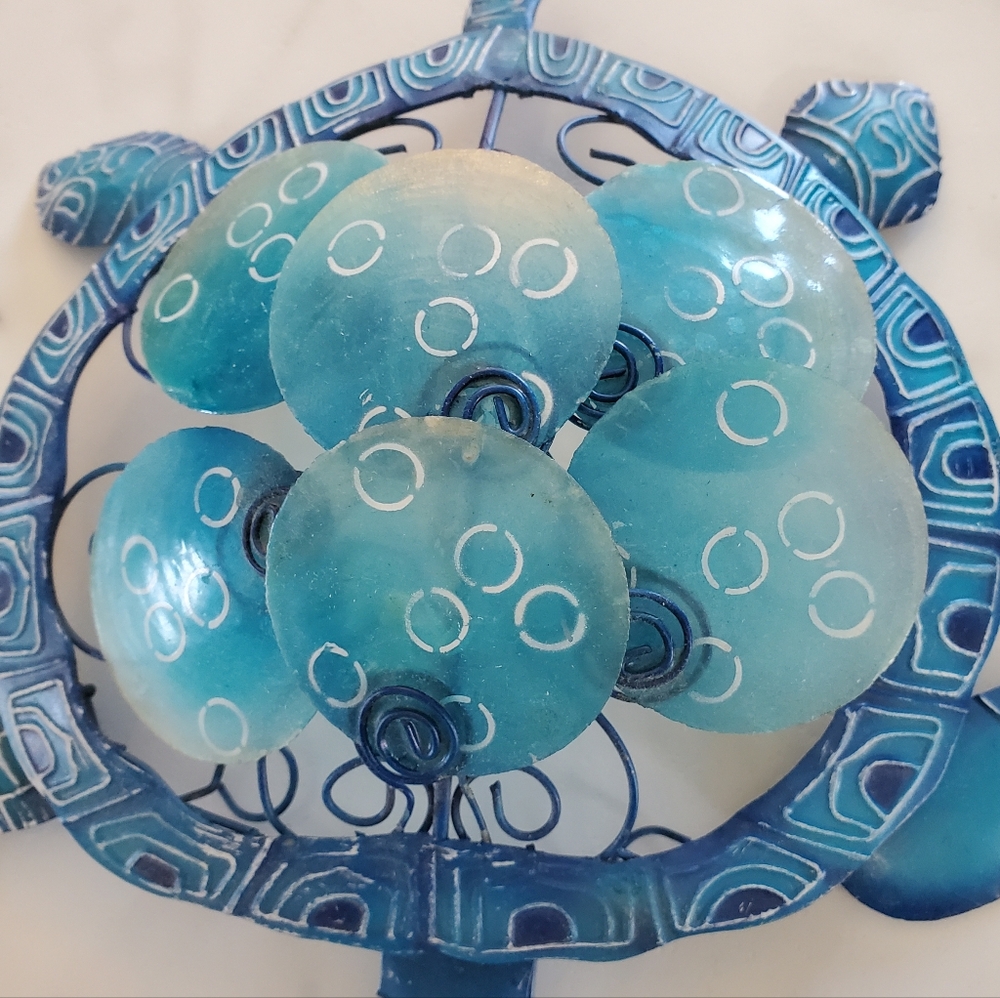 Blue Turtle Metal & Shells Wall Decor - Picture 14 of 16